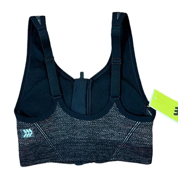 All In Motion Black And Gray Front Closure Sports Bra, Size XS, NWT - Picture 5 of 13